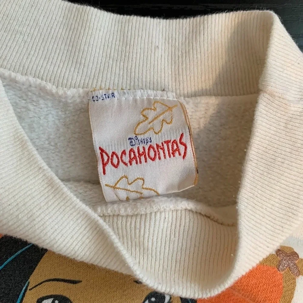 Vintage 90's Pocahontas Crewneck Sweatshirt Disney‎ Graphic Print Youth Size 7/8